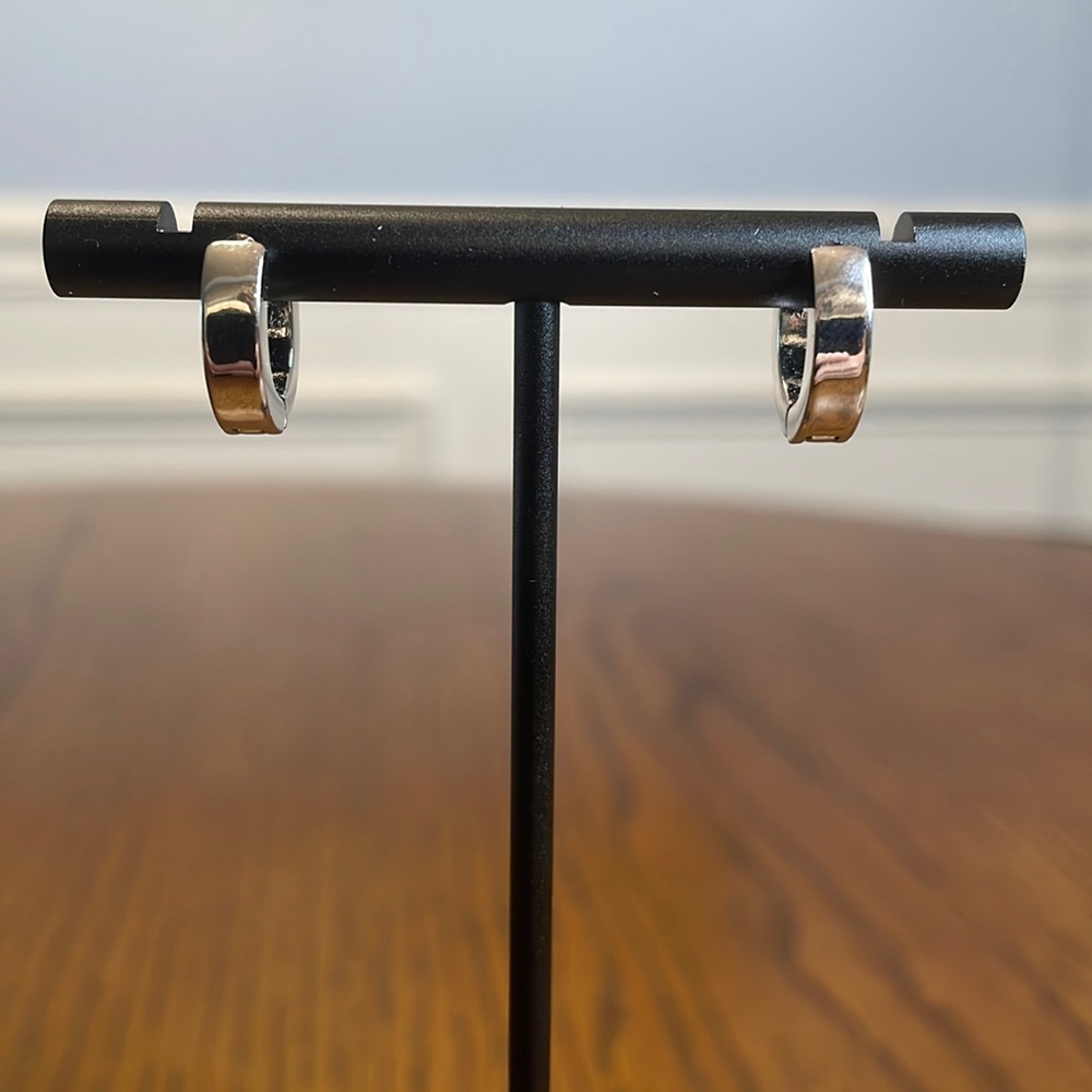 Chunky Silver Hugger Earrings
